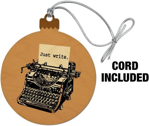 Vista 2 de GRAPHICS & MORE Just Write - Adorno de madera para árbol de Navidad