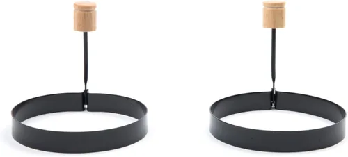 Vista 4 de Fox Run Anillo de huevo antiadherente con mango plegable, juego de 2