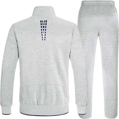 Vista 2 de TBMPOY Conjunto deportivo para hombre, 2 piezas, casual, atlético, para correr, calentar, con cremallera completa