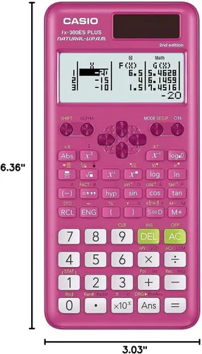 Vista 2 de Casio fx-300ES Plus 2ª Edición – Calculadora científica estándar 262 funciones, pantalla Natural Textbook Display℠ Ideal para matemáticas de Rosa