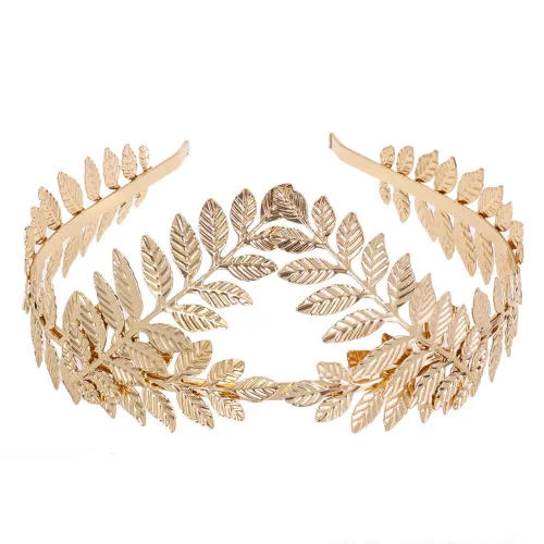 Vista 12 de WLBON Diadema de hojas de Halloween, corona de diosa romana, bandas para el cabello, diadema de hojas, diadema para mujer, Navidad, boda Paquete