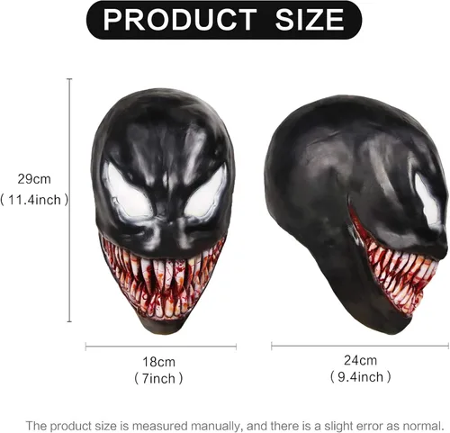 Vista 5 de Waylike Máscara de látex para disfraz de cosplay de goma para máscara de Halloween