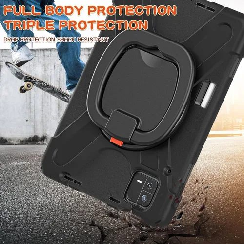 Vista 6 de Funda resistente para tablet, funda protectora multifunción con mango giratorio de 360 grados, correa de hombro extraíble para Mi Pad 6 6 Pro