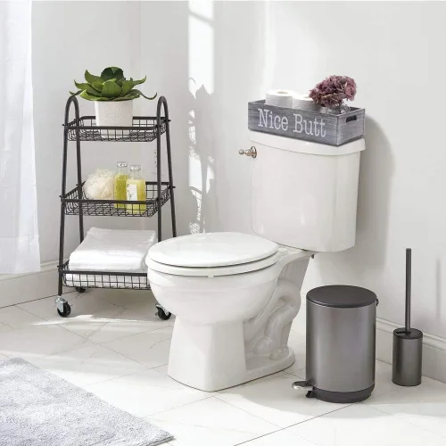 Vista 3 de HOSROOME Nice Butt - Caja decorativa de papel higiénico para baño, dector, granja, contenedor de almacenamiento de madera rústica, divertida caja