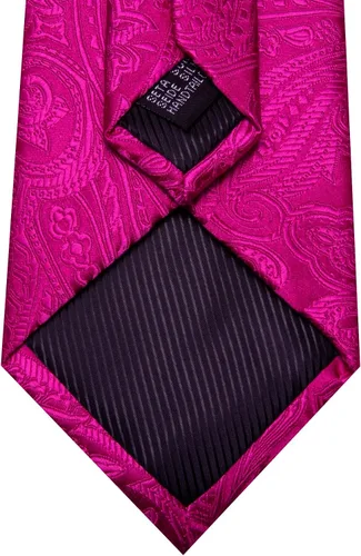 Vista 146 de Barry.Wang - Juego de corbata de seda para hombre, diseño de cachemira, pañuelo y gemelos de bolsillo