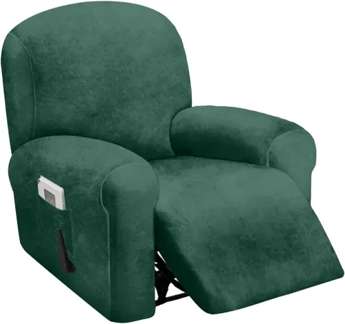 Vista 9 de ULTICOR Funda reclinable de terciopelo para sofá reclinable de 4 piezas, 1 asiento, fundas elásticas de terciopelo para sofá reclinable de 1 cojín