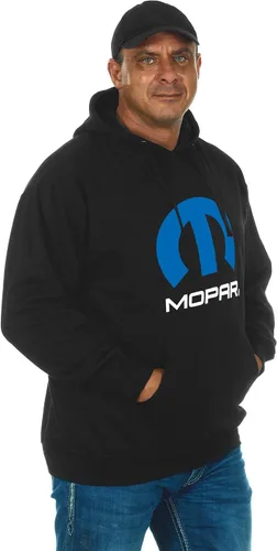 Vista 3 de JH Design - Sudaderas con capucha para hombre con logotipo Mopar en 3 estilos, sin botones y con cremallera Bsc4-negro