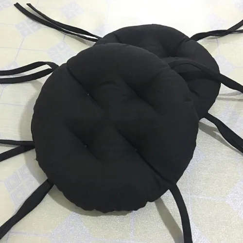 Vista 4 de Cojines de asiento redondos para exteriores con lazos, almohadillas para sillas de pana súper suaves, antideslizantes, herramientas para sillas