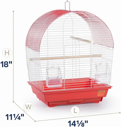 Vista 7 de Prevue Pet Products South Beach Dome Top Bird Jaula, Coral (SP50100)