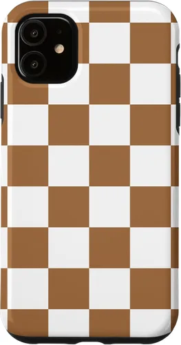 Vista 8 de iPhone 16 Checkered Checkerboard Indie Aesthetic Brown Coffee Beige Case