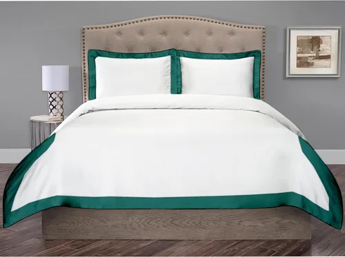 Vista 16 de Hotel Luxury - Juego de funda de edredón de 3 piezas de doble tono, 850 hilos, 100% algodón orgánico, colección de ropa de cama de alta calidad