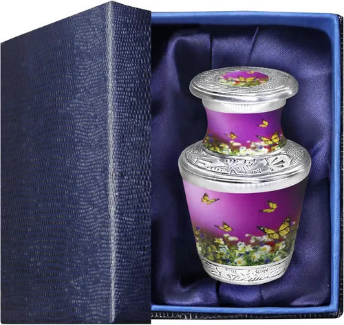 Vista 11 de M MEILINXU Urna para cenizas para mujeres y hombres, urnas de cremación para cenizas humanas, mujeres y hombres, urna de entierro con mariposas