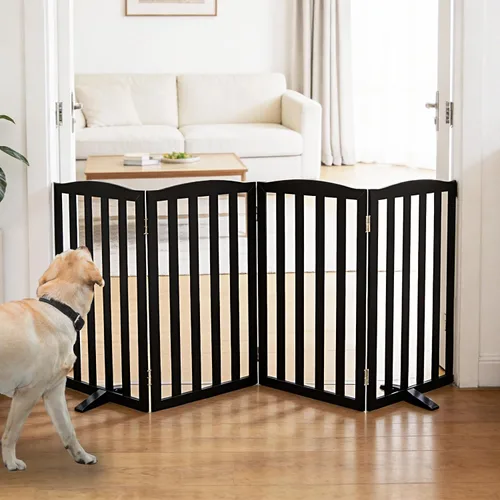 Vista 36 de Puerta Independiente para Perros para Interiores, Puerta para Perros Plegable, Puertas para Mascotas para Entradas, Escaleras o Pasillos, Puerta