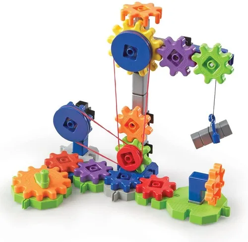 Vista 3 de Learning Resources Gears! Gears! Gears! Machines in Motion - STEM para niños pequeños, juguetes de construcción e ingeniería prácticos, pensamiento
