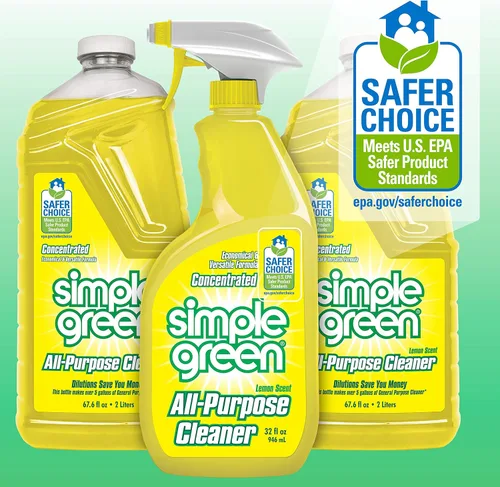 Vista 4 de Simple Green AllPurpose Cleaner - Limpiador multiusos, espray y recarga, verde, juego de 3 piezas, limón, 1 unidad