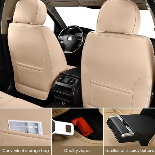 Vista 3 de Fundas de Asiento de Automóvil Accesorios Asiento Delantero Protector de Cojín de Cuero Transpirable Impermeable Funda de Asiento para Automóviles