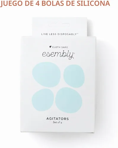 Vista 6 de Esembly Agitadores, bolas para lavadora y secadora para ropa limpia y suave, bolas reutilizables ecológicas de silicona para secadora, paquete de 4