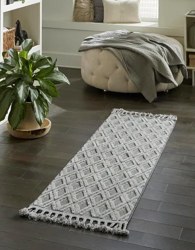 Vista 11 de Unique Loom Arlo Collection - Alfombra Derek (rectangular, 2 pies 0 pulgadas x 3 pies 0 pulgadas, carbón/marfil)