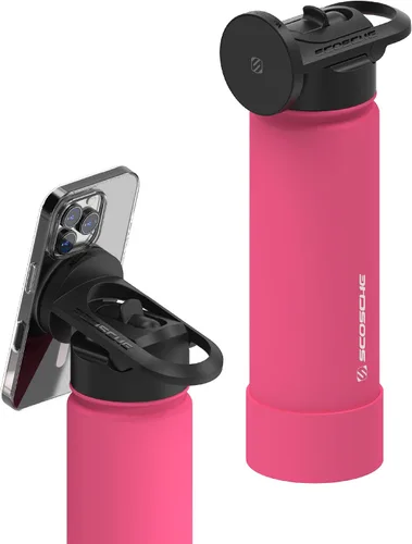 Vista 16 de Scosche MFMS22 MagicMount Flask - Botella de agua de acero inoxidable de 22 onzas con soporte de montaje MagSafe para teléfono, frasco aislado 12H
