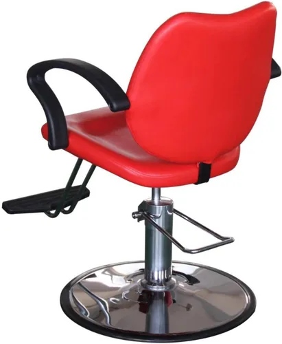 Vista 7 de Funnylife - Silla de peluquería con base redonda roja, bomba hidráulica, equipo de belleza