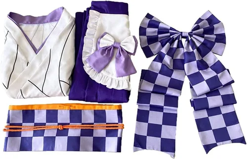 Vista 3 de Cosplay Life Anime Kimetsu Café Maid Lolita Vestido Manga Personaje Merch Conjunto Completo Kimono Disfraz
