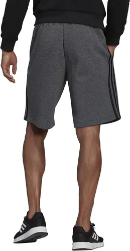 Vista 4 de adidas Essentials - Pantalones cortos de forro polar de 3 rayas para hombre Gris