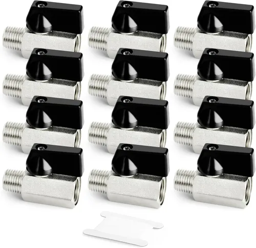 Vista 10 de GASHER 12PCS Mini válvula de bola de latón interruptor apagado, 1/2 pulgada hembra x 1/2 pulgada rosca hembra tubería