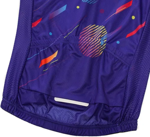 Vista 98 de Camiseta de ciclismo para mujer, manga corta y pantalones cortos de ciclismo acolchados para verano