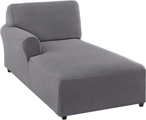 Vista 22 de FantasDecor Funda Elástica para Chaise Lounge Funda de Silla con Patrón de Celosía con Reposabrazos para Sala de Estar Dormitorio Doble Brazo Tela