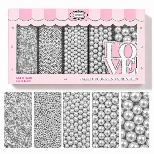 Vista 19 de Confect Gránulos Dorados de Perlas Gránulos Dorados para Decoración de Pasteles y Cupcakes y Celebración Paquete Surtido de 5 All That Glitters