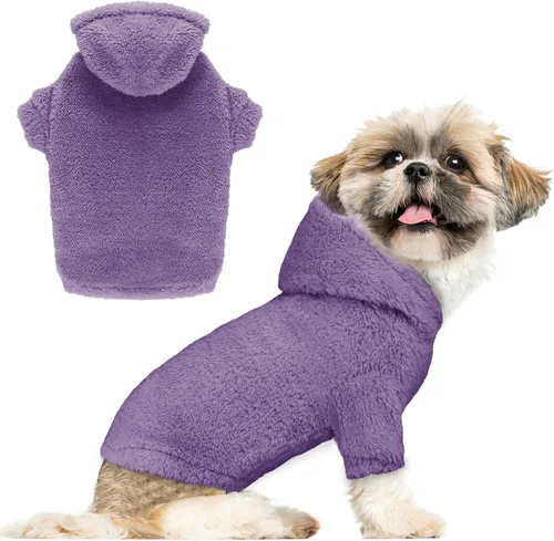 Vista 11 de Suéteres Peludos para Perros Pequeños Sudadera con Capucha para Perros Ropa para Mascotas Abrigos Cálidos Suaves Acogedores Sudadera con Capucha
