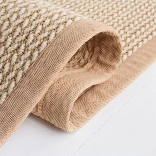 Vista 4 de SAFAVIEH Natural Fiber Collection NF475B - Alfombra para pasillo, 2 pies 6 pulgadas x 8 pies, beige, sisal y lana, diseño tejido con borde