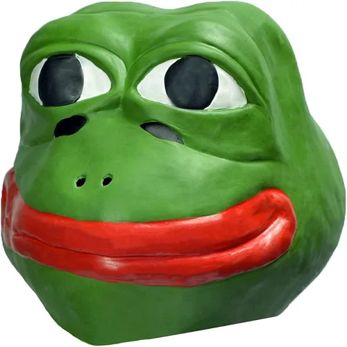 Vista 2 de LEKA NEIL Máscara de rana novedosa para Halloween, fiesta de cosplay, máscara de animales de látex, cabeza completa para adultos, verde