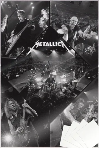 Vista 8 de POSTER STOP ONLINE Metallica - Póster musical impreso en vivo en blanco y negro (tamaño: 24 x 36 pulgadas) (póster laminado)