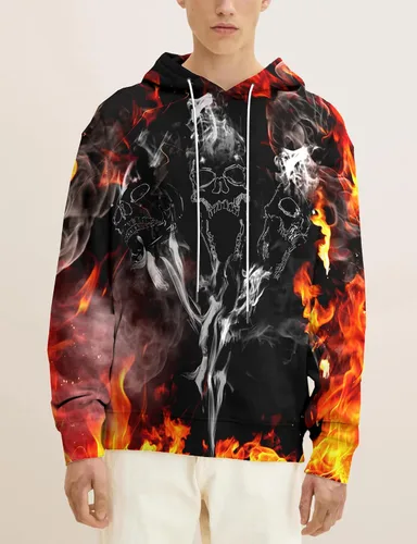 Vista 4 de Yasswete - Sudadera con capucha, unisex, estampado en 3D y bolsillos grandes