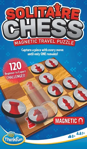 Vista 6 de ThinkFun Rompecabezas magnético de viaje de ajedrez solitario, juego de lógica atractivo y juguete STEM para niños y adultos, mejora la resolución