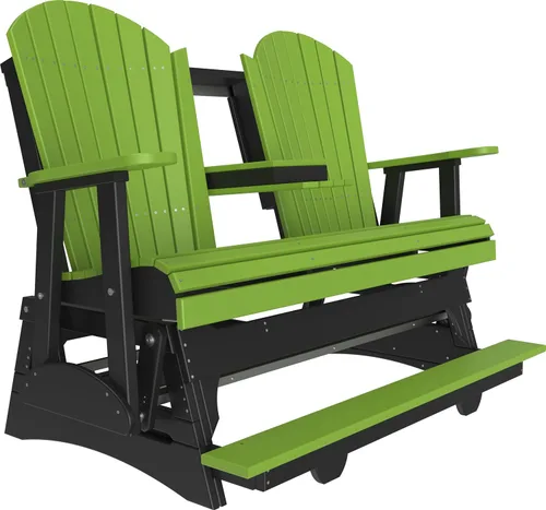 Vista 17 de LuxCraft Adirondack Balcony Glider - 5 pies con consola desplegable (Aruba en negro)