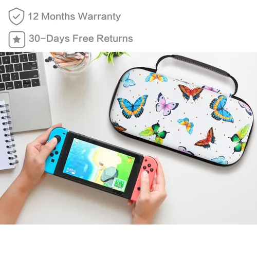 Vista 8 de Butterfly Nintendo Switch Case, Nintendo Switch OLED Case, Nintendo Switch Carrying Case for Girls Boys, Protective Hard Shell Portable Swtich Case