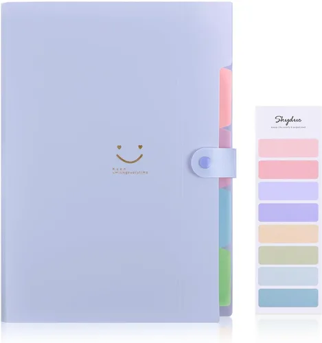 Vista 11 de SKYDUE Carpeta de archivos expandible con 5 bolsillos, bonito organizador de archivos de acordeón, carpeta de archivo de tamaño carta, organizador