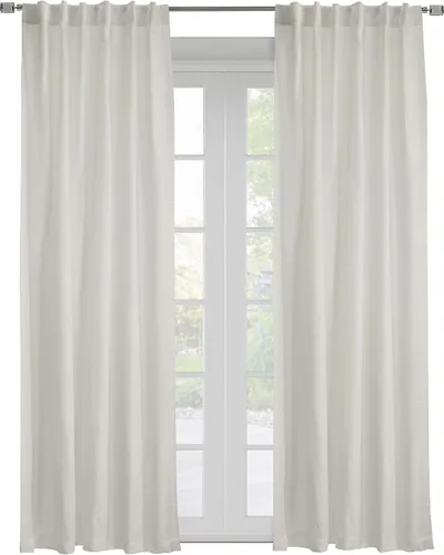 Vista 2 de Loft Living Davos Textered Jacquard - Cortina de doble cabezal de 52 x 84 pulgadas, color blanco roto