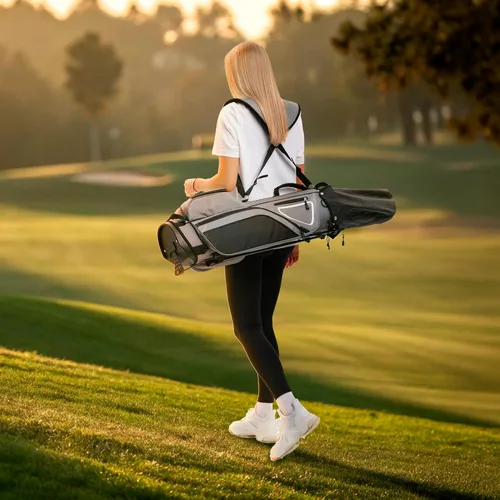 Vista 6 de Ultra-Lite Golf Stand Bag - 3 Lbs, 4 Way Divider Portable Golf Club Carry Bag, Water-Repellent Golf Travel Case with Rain Hood, Golf Gifts for Men