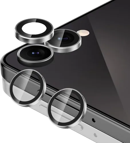 Vista 74 de Casetego Protector de lente de cámara para Galaxy Z Fold 8, [Diseño de purpurina mejorado], [Fuerte adherencia], lente de vidrio templado 9H negro