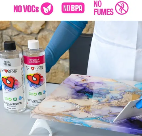 Vista 5 de Kit inicial de resina Epoxy no tóxica transparente ArtResin de 32 onzas