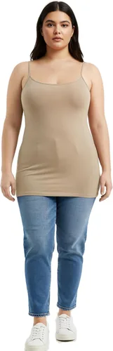 Vista 184 de Emmalise Camisola larga casual básica para mujer, con tirantes ajustables, top en capas