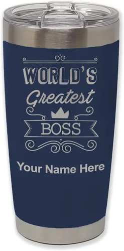 Vista 39 de LaserGram Vaso aislado al vacío de 20 onzas, con grabado personalizado incluido (negro)