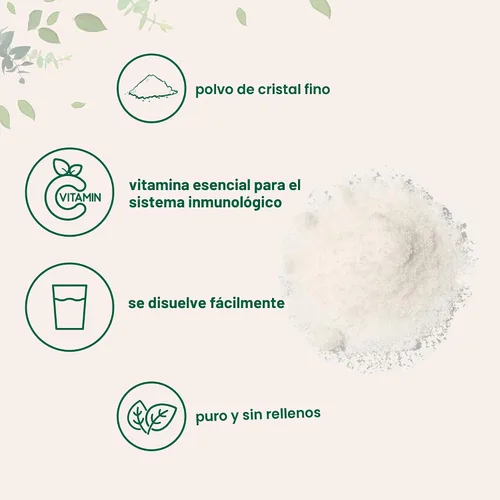 Vista 4 de Polvo de cristal de vitamina C puro (vitamina C soluble en agua, 1000 mg por porción), 2.2 lbs (2.2 libras), vitaminas inmunes y antioxidante