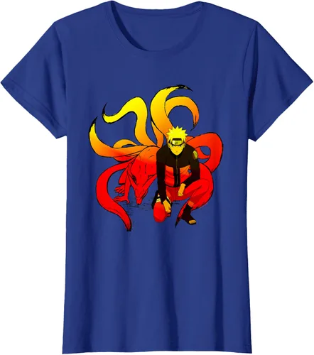 Vista 40 de Naruto Shippuden Naruto and 9 Tails - Camiseta de manga corta Negro