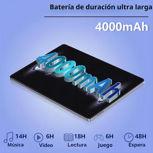 Vista 3 de Tablet Android de 10.1 pulgadas, 8 GB de RAM 128 GB de almacenamiento, Android 12 Oct-core procesador, 5 millones+13 millones de cámaras duales