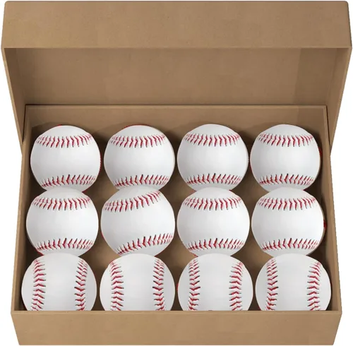 Vista 9 de Pelotas de béisbol para adultos sin marcar, tamaño estándar en blanco de 9 pulgadas, pelotas de béisbol juveniles para entrenamiento de liga