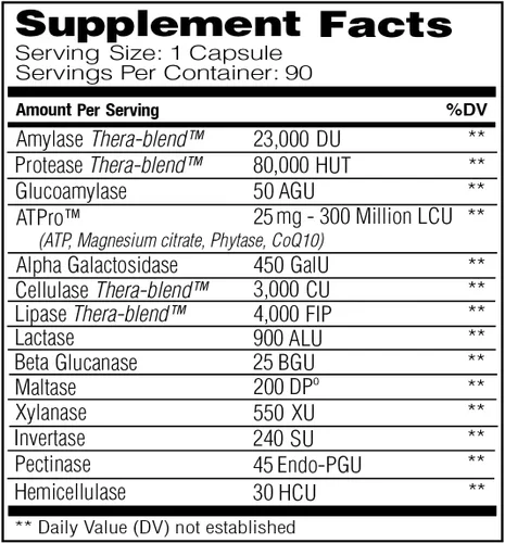 Vista 2 de Enzyme Science Soporte digestivo óptimo Digest Gold 90 y Acid Calm 90
